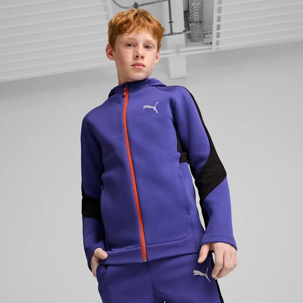 PUMAs EVOSTRIPE Kapuzenjacke für coole Kids: Style trifft Komfort im Doppelpack!